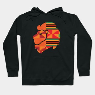 Lion Animal with African Kente Pattern Hoodie